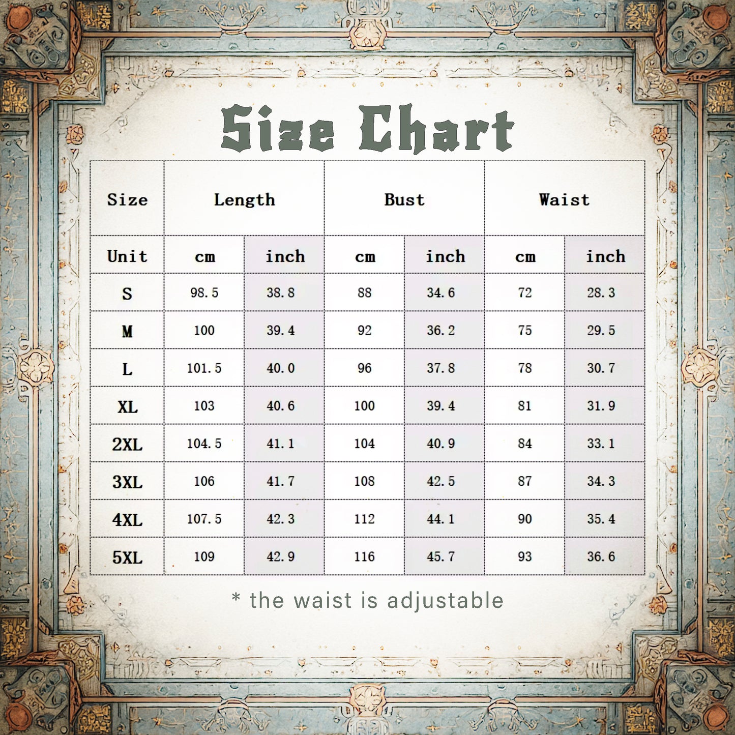 Fantasy Short Dress for Elven Pixie Fairy Cosplay Costume Size Card