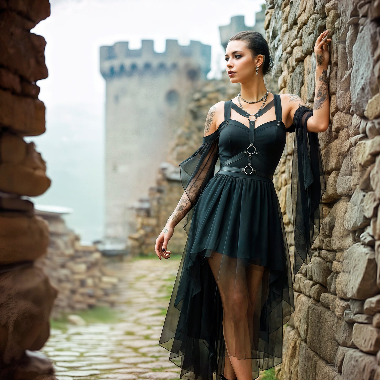 Fantasy Vampire Dress, Gothic Bloody b Tulle Gown, Women Halloween Witch Costume, Steampunk Medieval Dark Elvish Cosplay Outfit Plus Sizeack