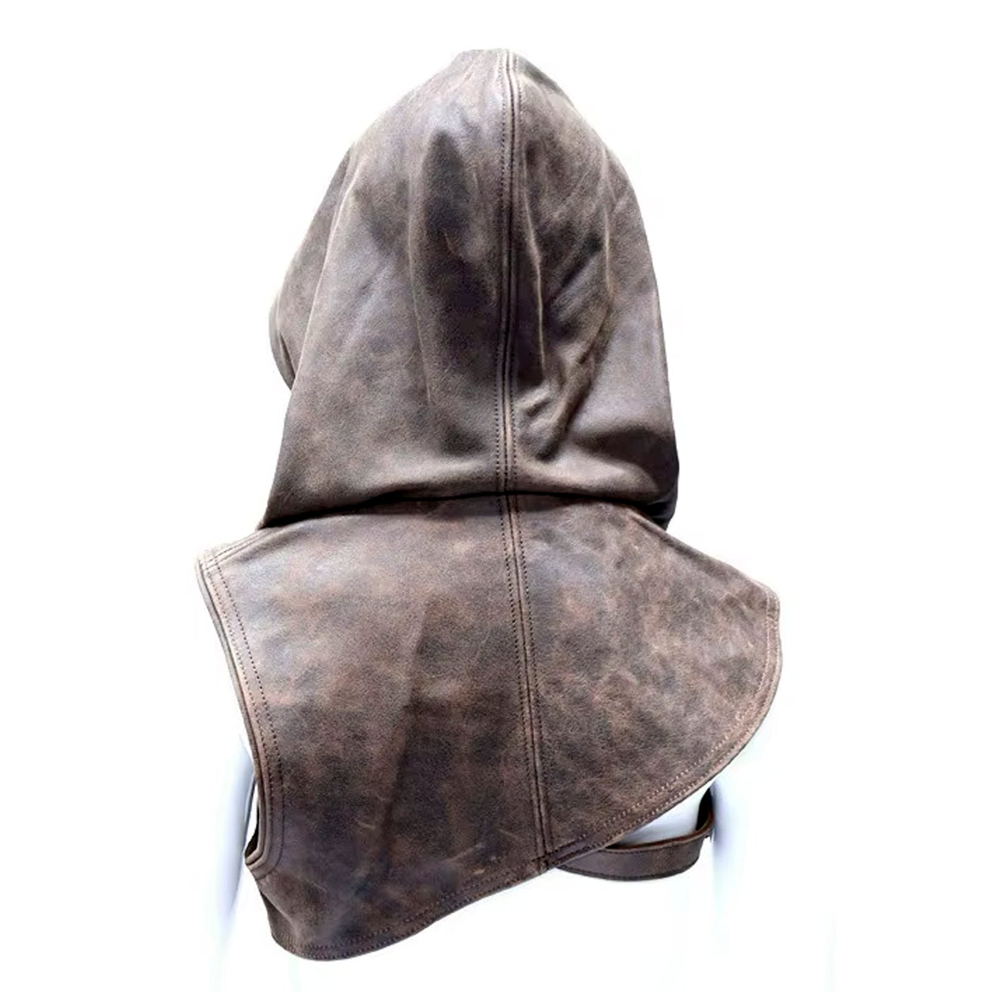 Medieval Ranger Hood, Vegetal Leather Cowl for LARP Cosplay Costume, Assassin Rogue Hoodie, Unisex Hooded Cape, Dune Steampunk Shadow Outfit