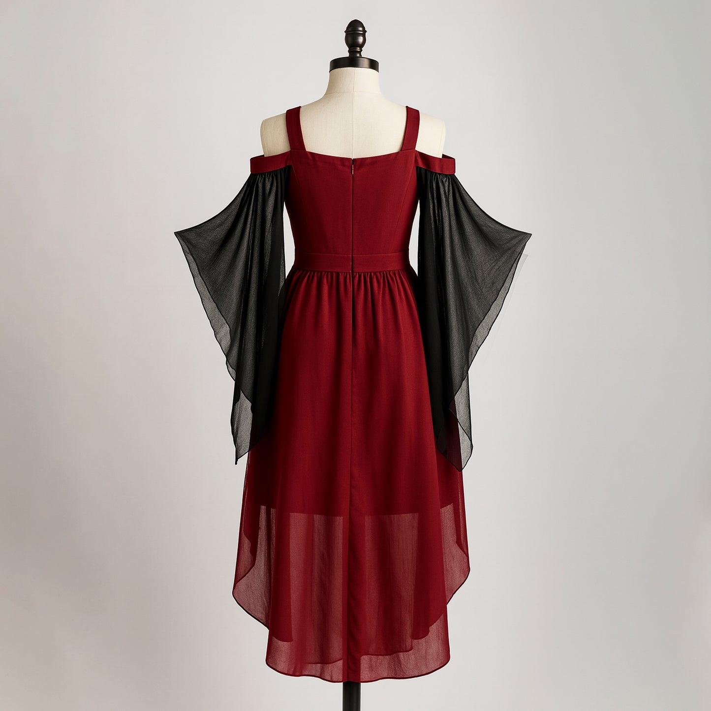 Fantasy Vampire Dress, Gothic Bloody Red Tulle Gown, Women Halloween Witch Costume, Steampunk Medieval Dark Elvish Cosplay Outfit Plus Size