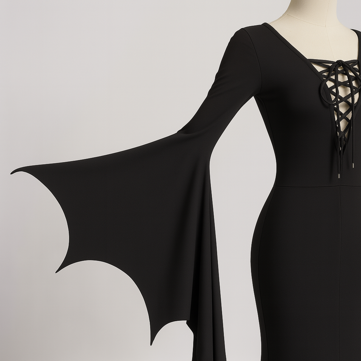 Morticia Addams Dress, Black Witch Dress for Halloween Party, Medieval Gothic Vampire Women Costume, Long Floor Train Gown Plus Size, Fantasy Dark Elven Cosplay