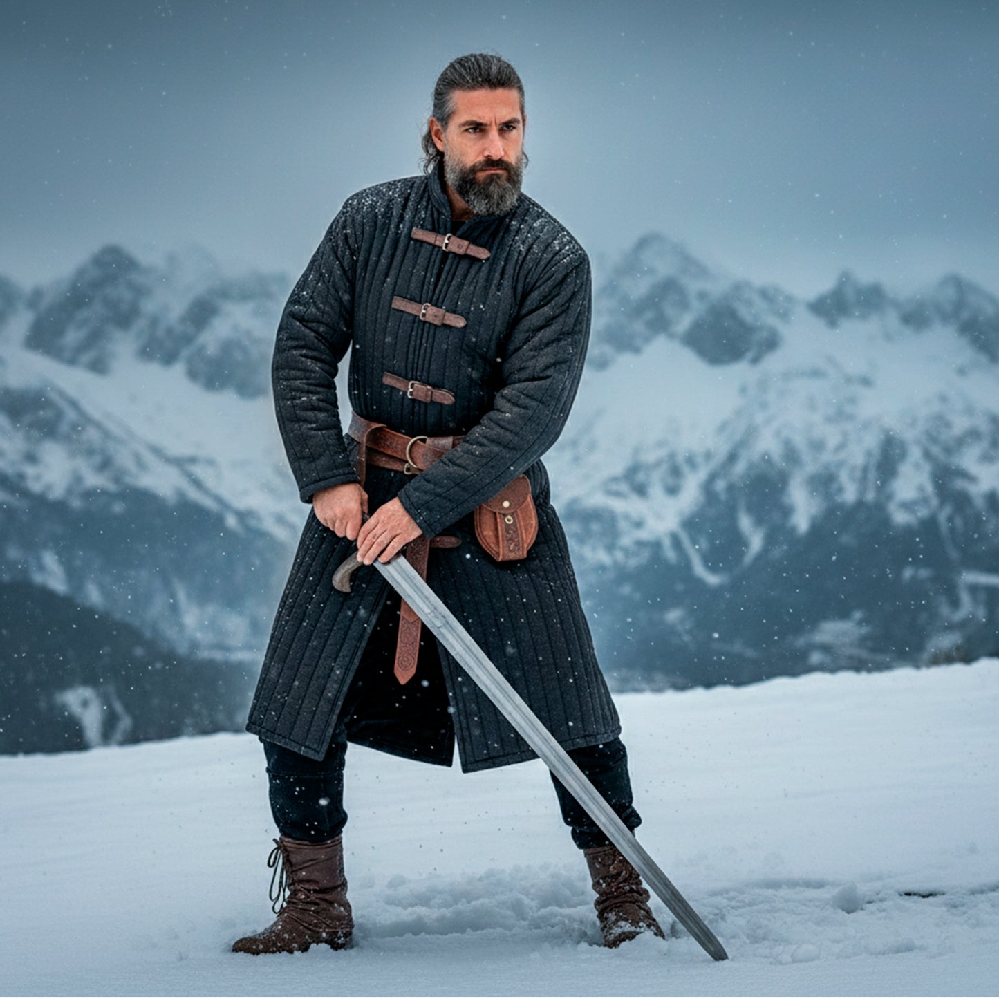 Medieval Knight Gambeson Aketon, Renaissance Fair Quilted Coat for SCA LARP Viking Warrior Cosplay Costume, Mens Padded Armor Jacket