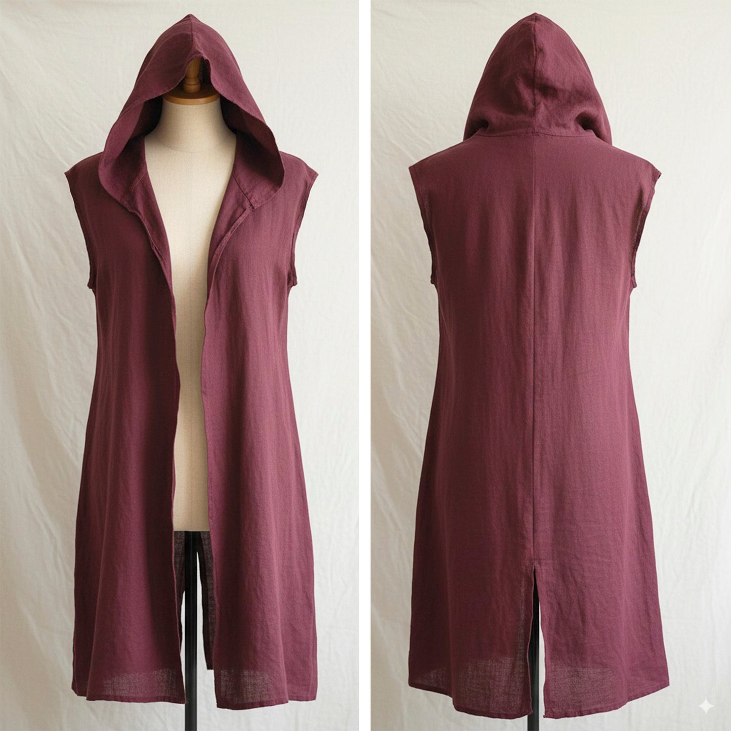 Medieval Renfaire Hooded Surcoatfor Ranger, Archer or Viking LARP Costume