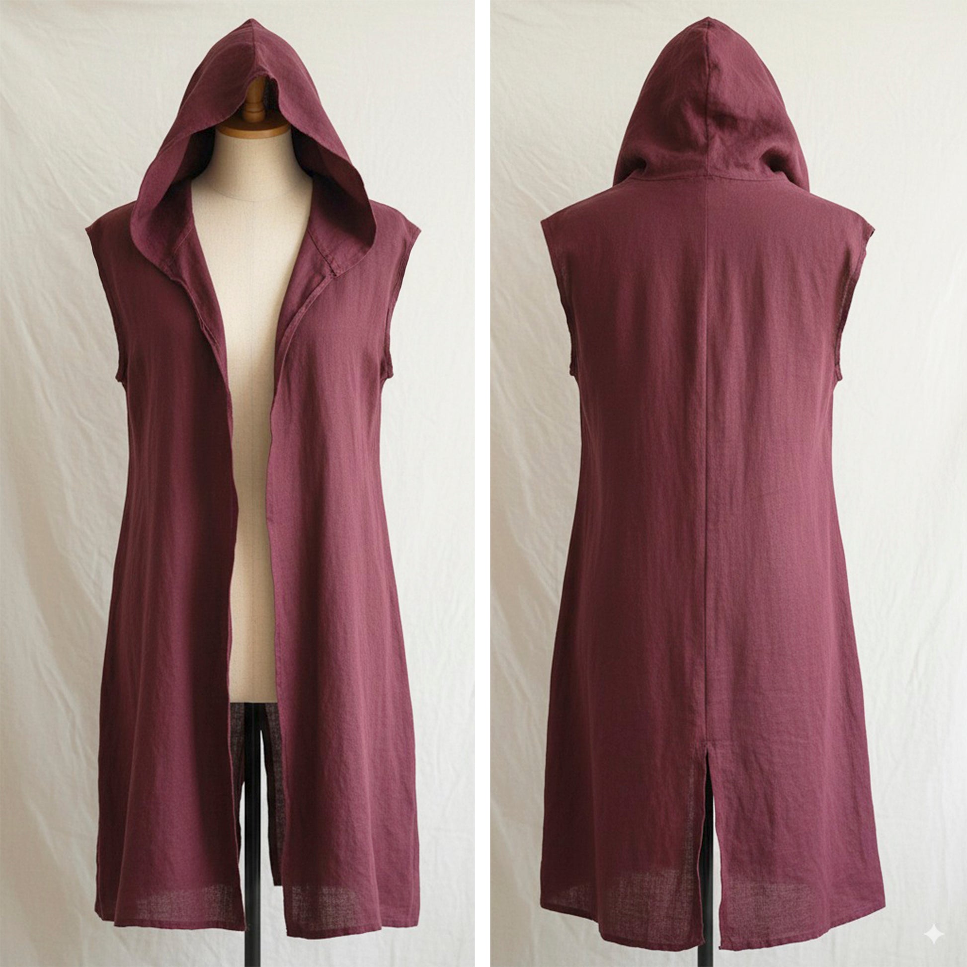 Medieval Renfaire Hooded Surcoatfor Ranger, Archer or Viking LARP Costume