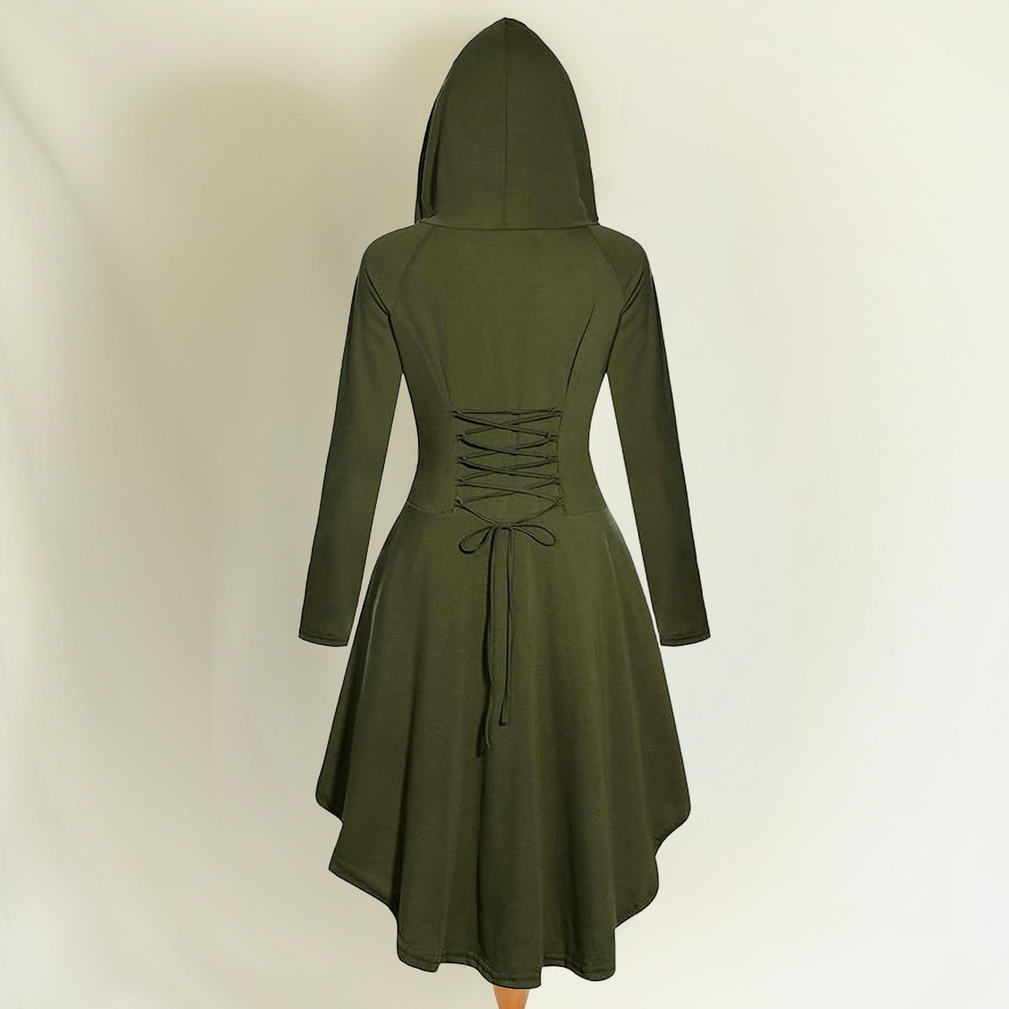 Green Ranger Women Dress Hood, Medieval Assassin Hoodie, Elven Archer Cape, Renfaire Gothic Outfit, Fantasy LARP