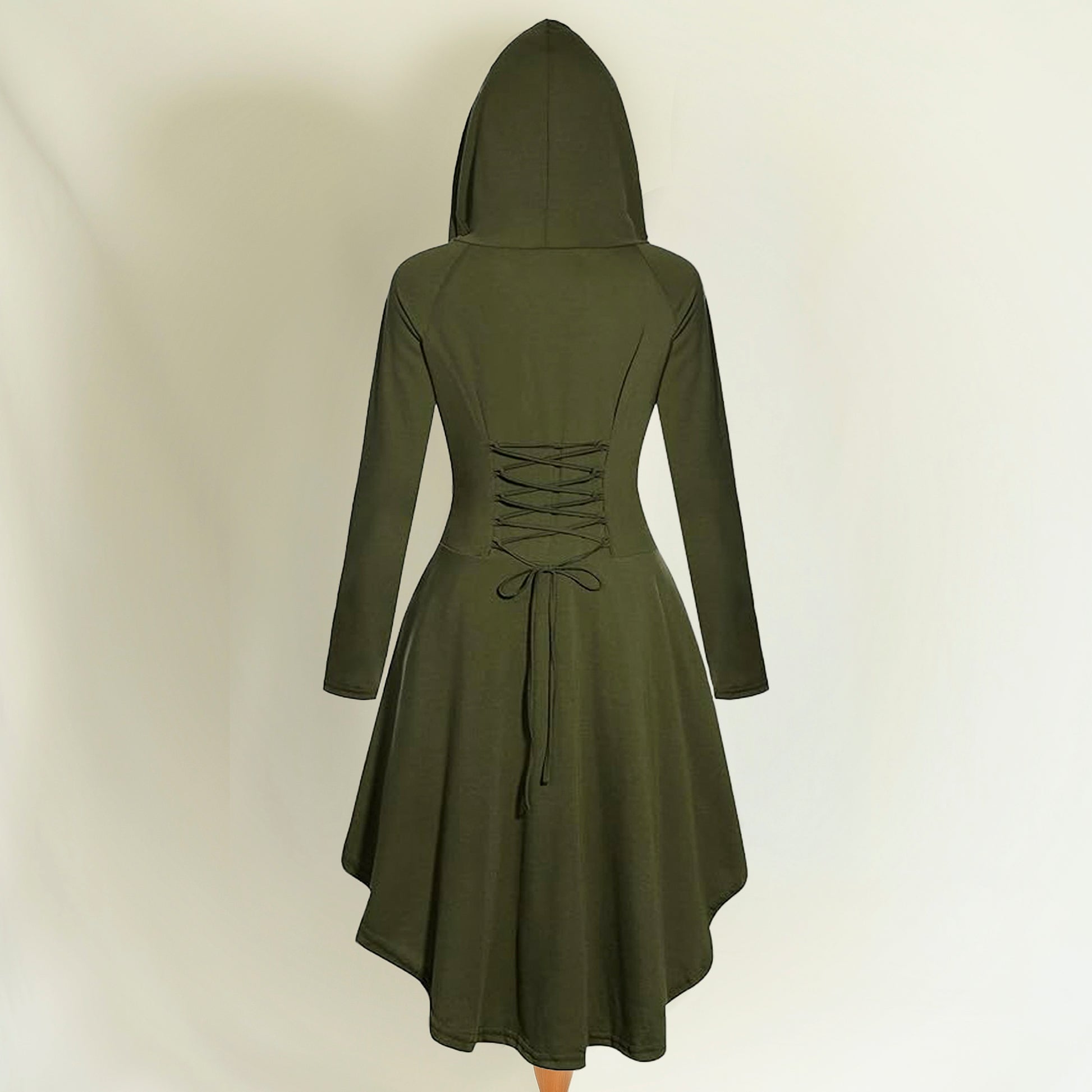 Green Ranger Women Dress Hood, Medieval Assassin Hoodie, Elven Archer Cape, Renfaire Gothic Outfit, Fantasy LARP