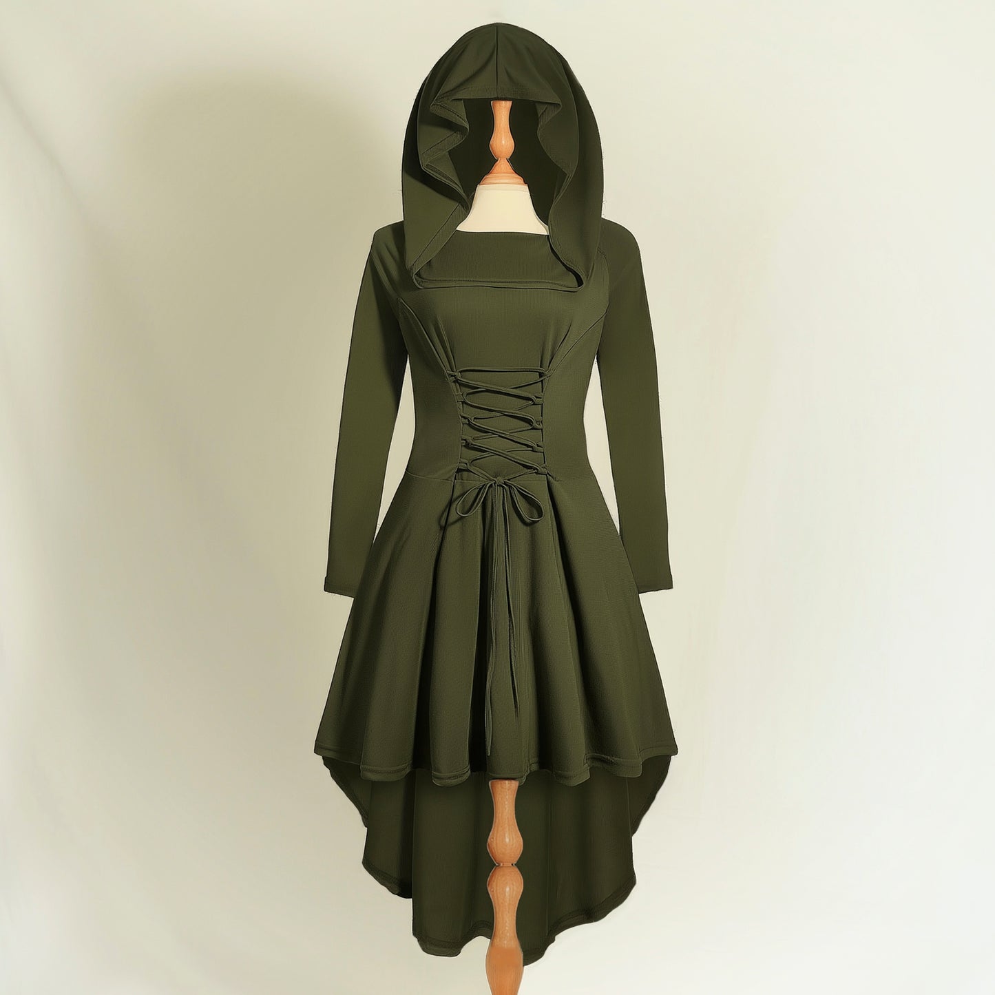 Green Ranger Women Dress Hood, Medieval Assassin Hoodie, Elven Archer Cape, Renfaire Gothic Outfit, Fantasy LARP