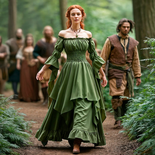 Renaissance Dress Medieval Fantasy Cosplay, Forest Fairy Princess Gown, Cottagecore Victorian Elven Renfaire Outfit, Women Halloween Costume