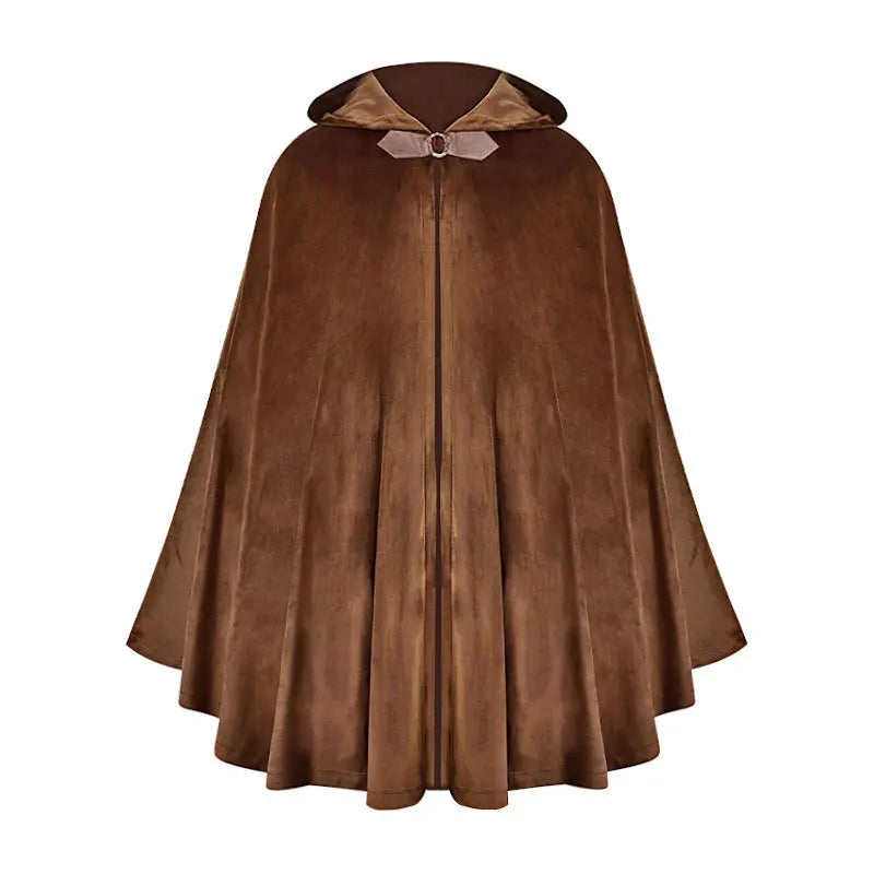 Velvet Hooded Cape Cloak for Hobbit LARP