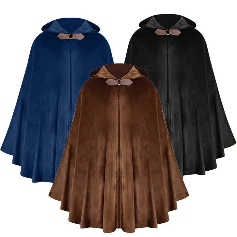 Velvet Hooded Cape Cloak for Hobbit LARP